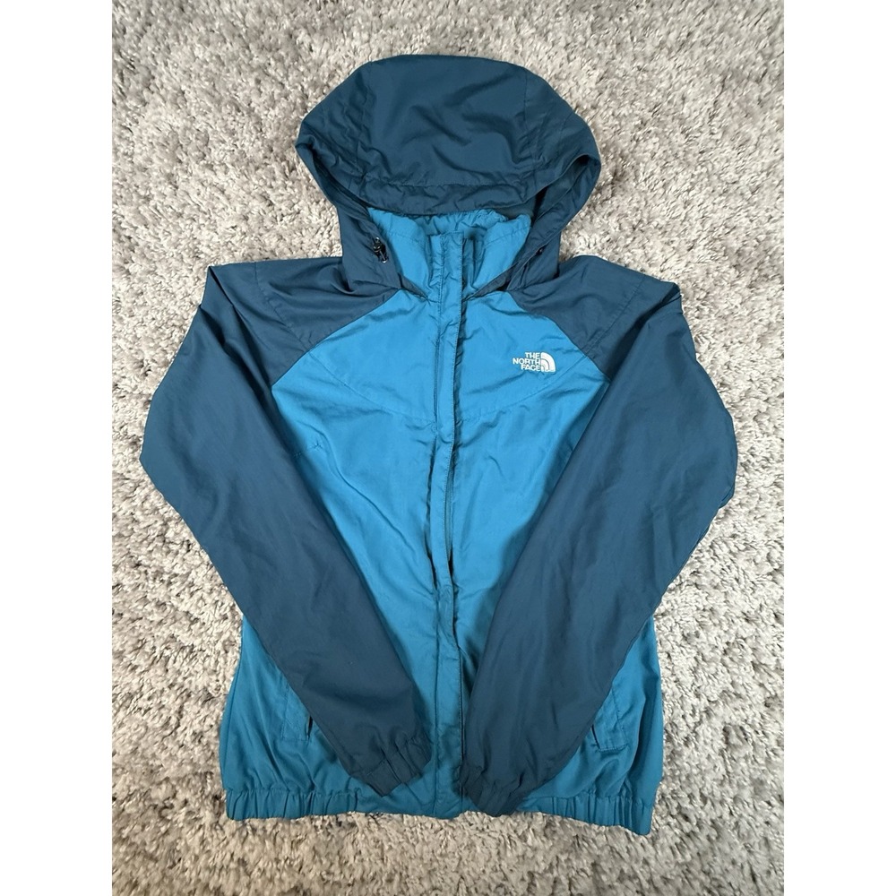 The North Face Lightweight Zip Up Hooded Jacket Women's XS‎ Teal Green Packable
